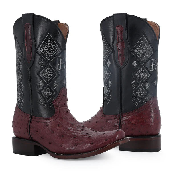 Bota Vaquera Dubai Avestruz Vino