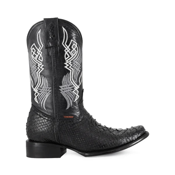 Bota Vaquera Dubai Pitón Negro