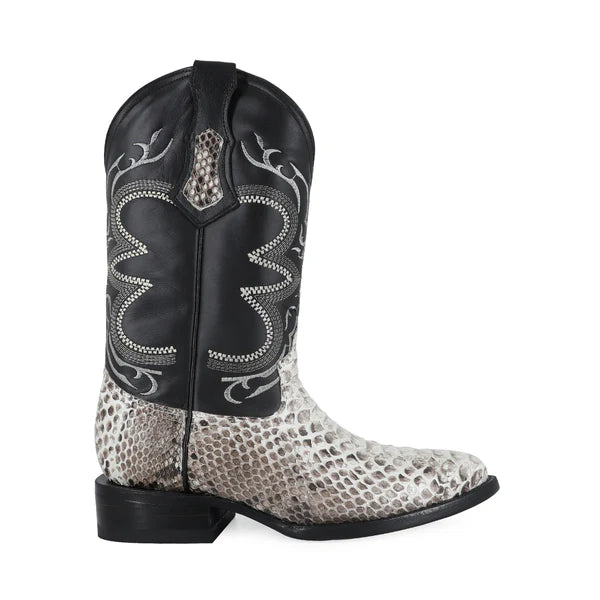 Bota Vaquera Oval Pitón Natural