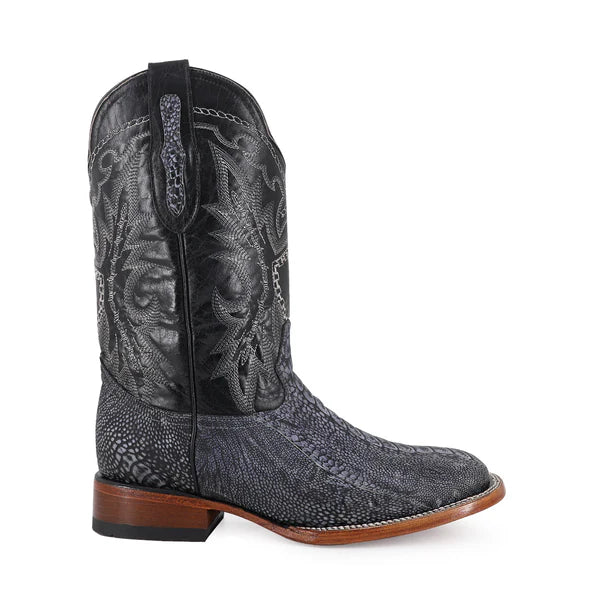 Bota Vaquera Bulldog Pata de Avestruz Azul Rustico