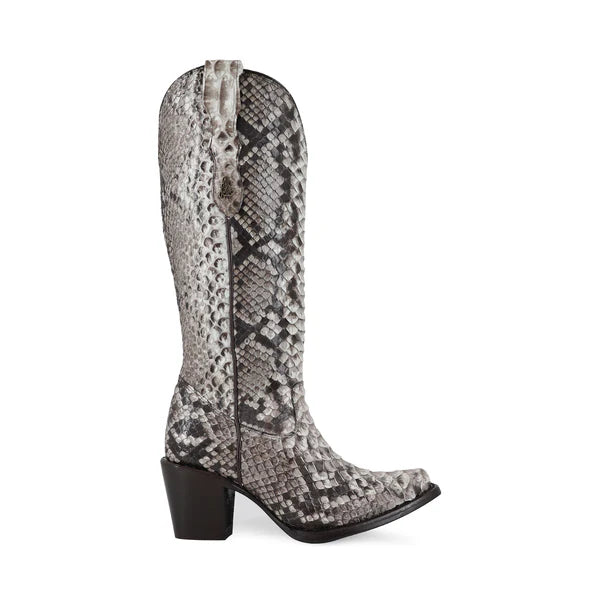 Bota vaquera para dama de piel piton natural modelo Bandida