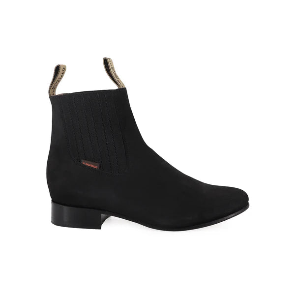 Botín Charro Negro Nobuck