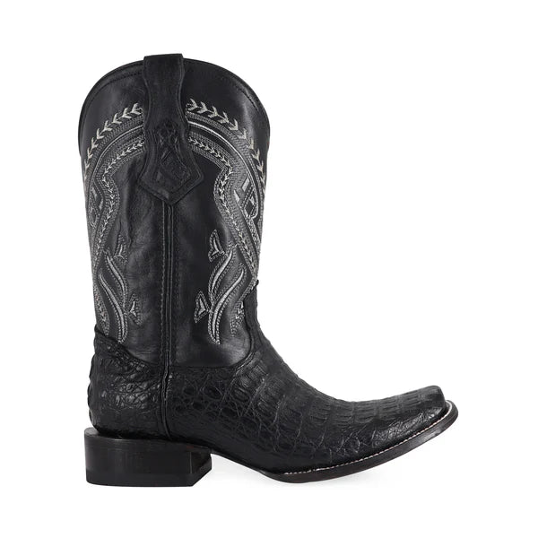 Bota Vaquera Dubai Cocodrilo Lomo Negro