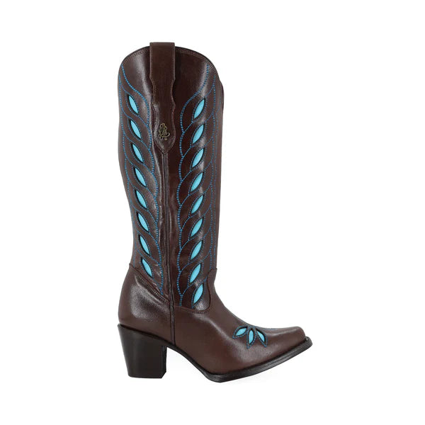 Bota vaquera para dama de piel modelo Maya