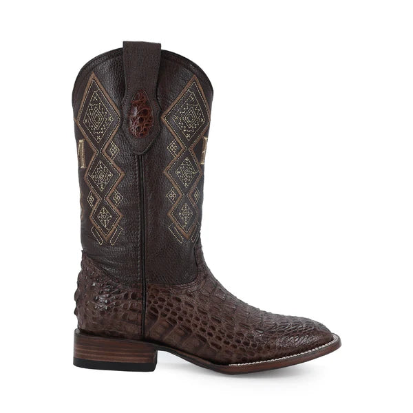 Bota Vaquera Bulldog Cocodrilo Lomo Cafe