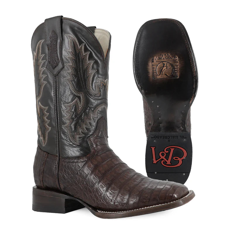 Bota Vaquera Bulldog Cocodrilo Panza Cafe