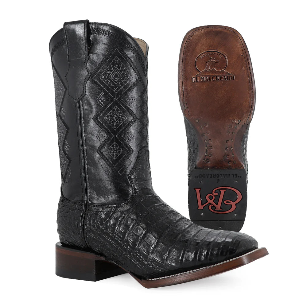 Bota Vaquera Bulldog Cocodrilo Panza Negro