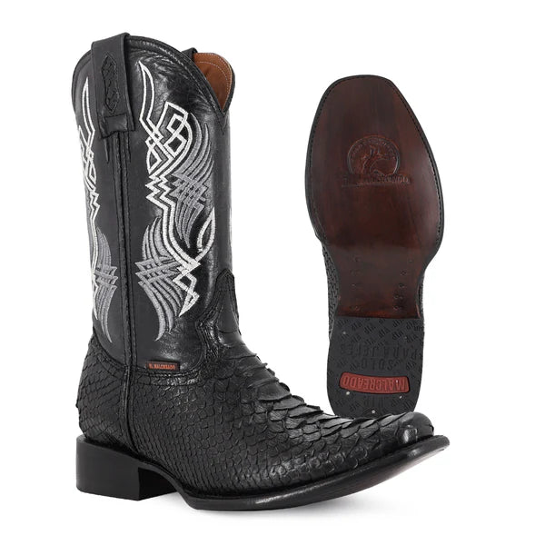 Bota Vaquera Dubai Pitón Negro