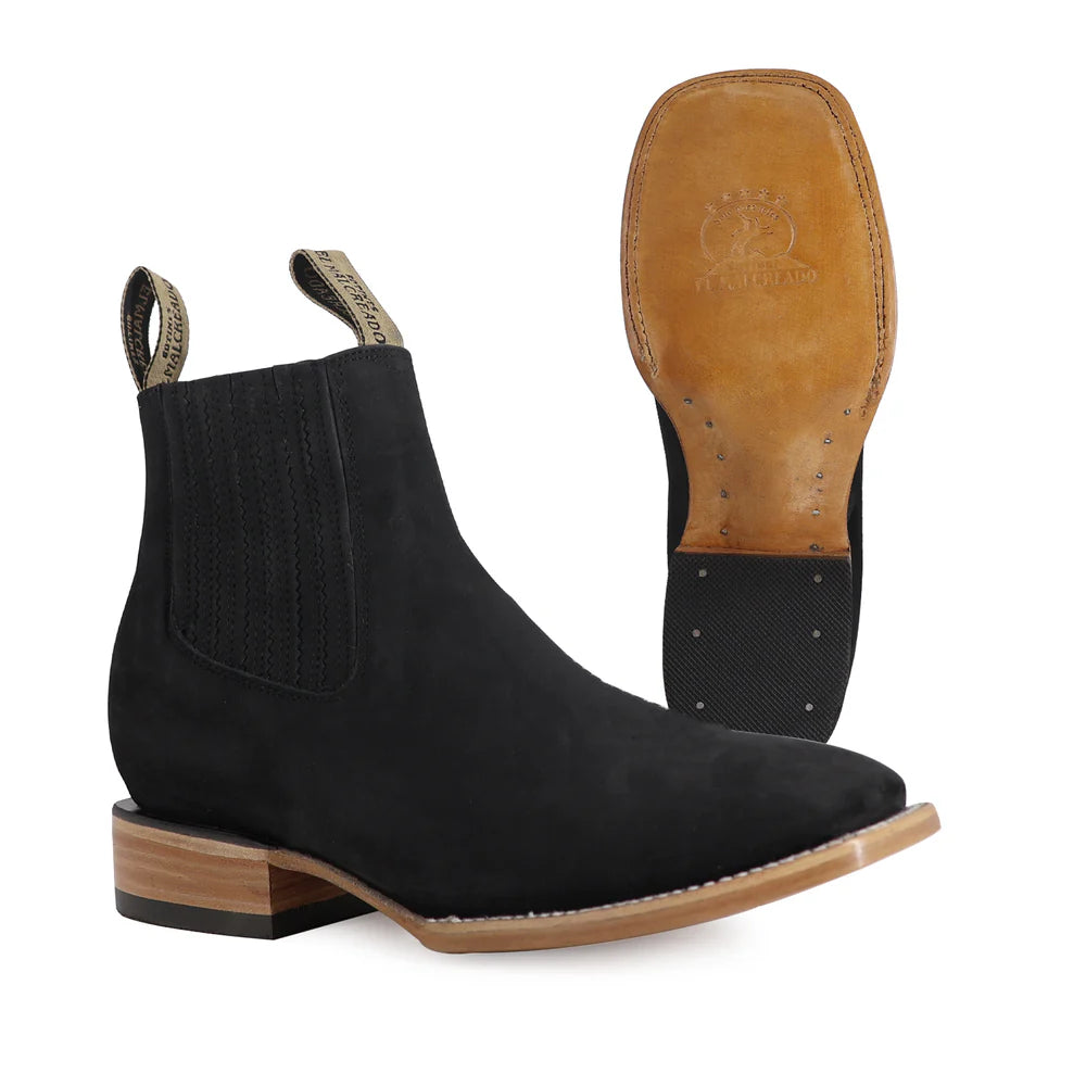 Botín Bulldog Nobuck Negro