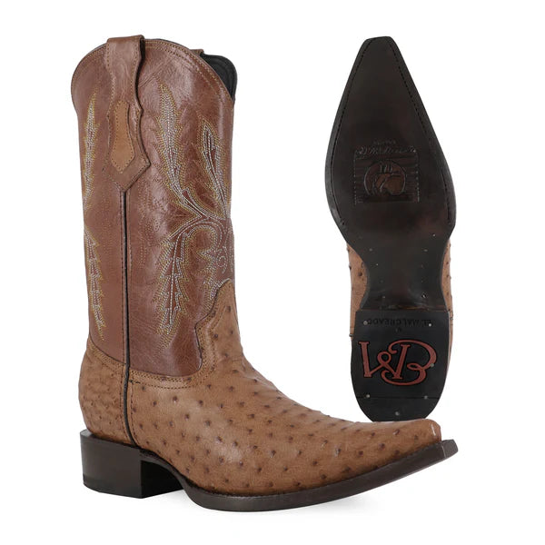 Bota Vaquera Chihuahua Avestruz Coñac