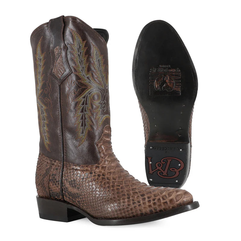 Bota Vaquera Oval Pitón Cafe