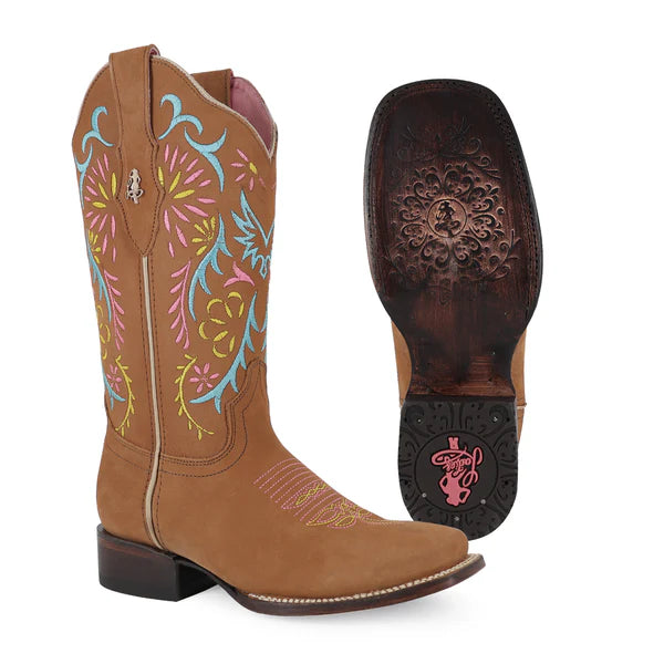 Bota Vaquera Para Dama De Piel Modelo Euforia