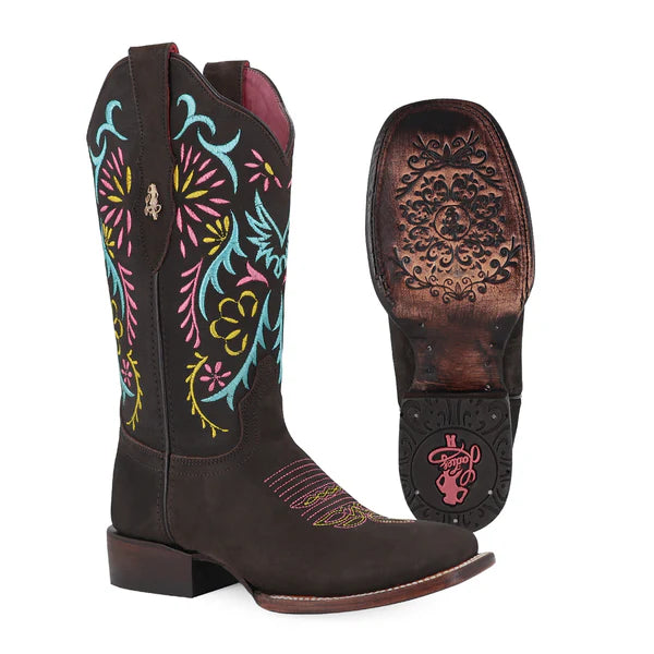 Bota Vaquera Para Dama De Piel Modelo Euforia