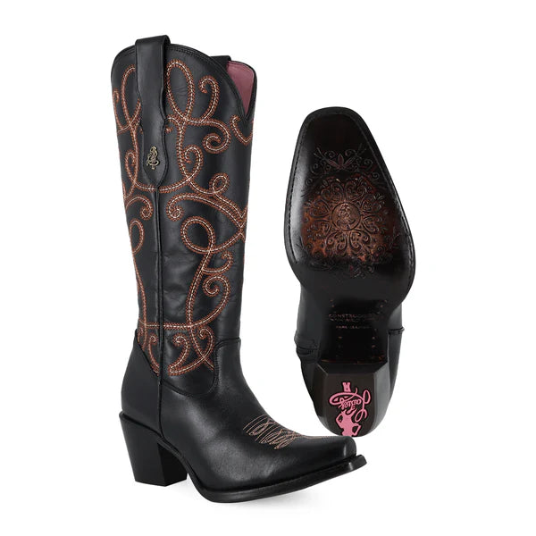 Bota vaquera para dama de piel modelo Maddame