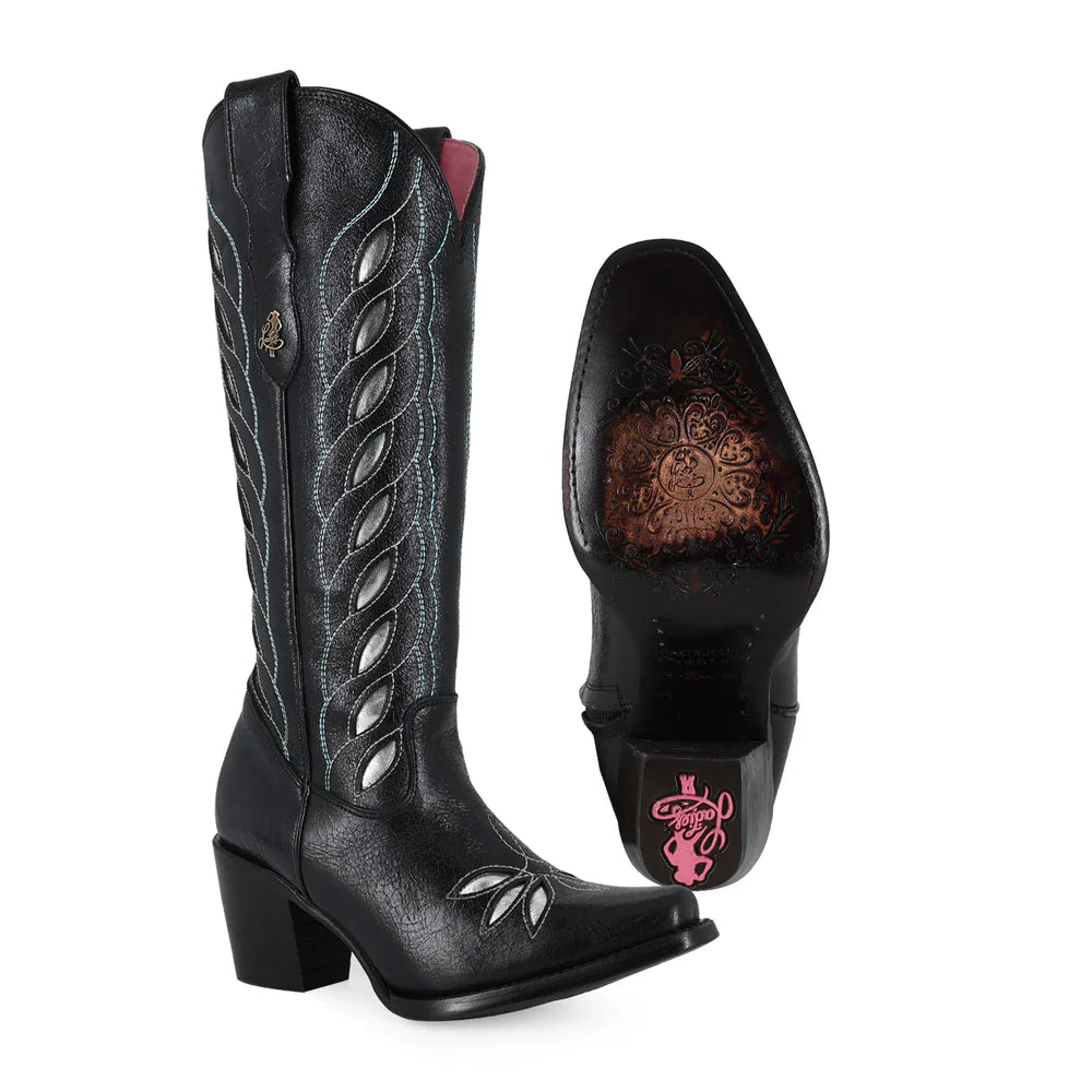 Bota vaquera para dama de piel modelo Maya