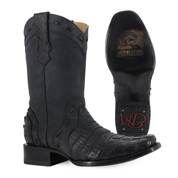 Bota Vaquera Franco Cocodrilo-Cola Negro