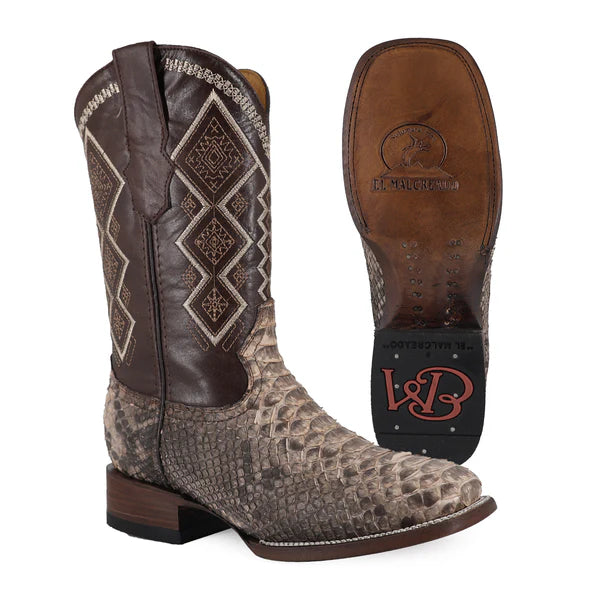 Bota Vaquera Bulldog Pitón Taupe