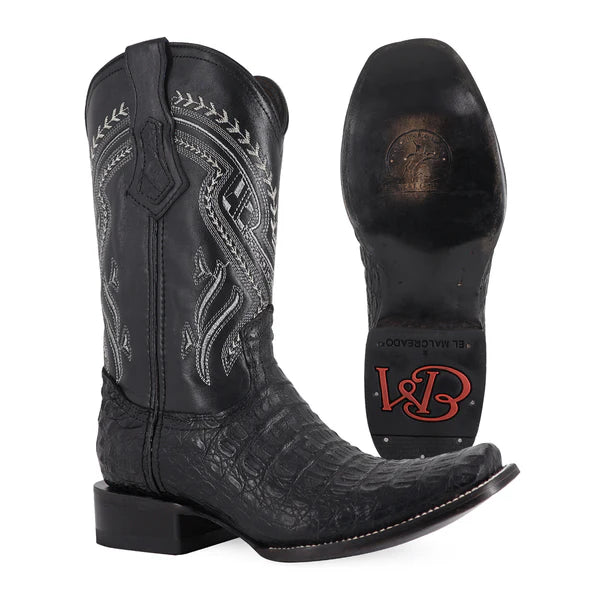 Bota Vaquera Dubai Cocodrilo Lomo Negro