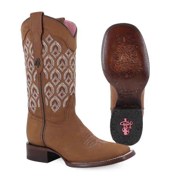 Bota Vaquera Para Dama de Piel Modelo Santorini