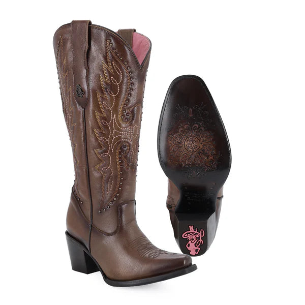 Bota vaquera para dama de piel modelo Liberty alta Curvy