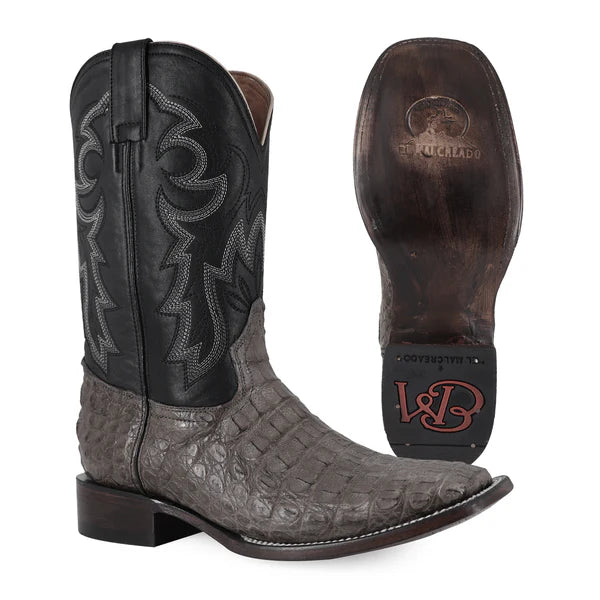 Bota Vaquera Bulldog Cocodrilo Lomo Gris
