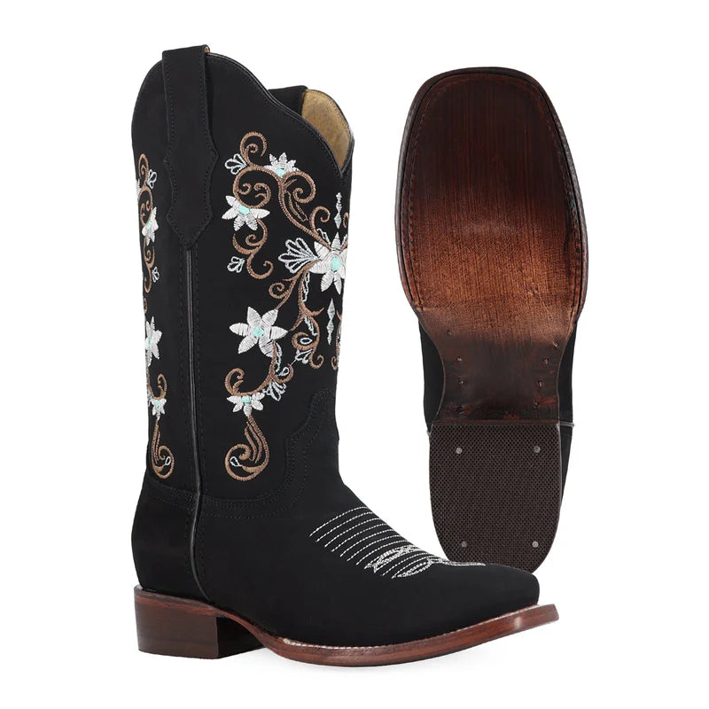 Bota vaquera para dama de piel modelo Cristal