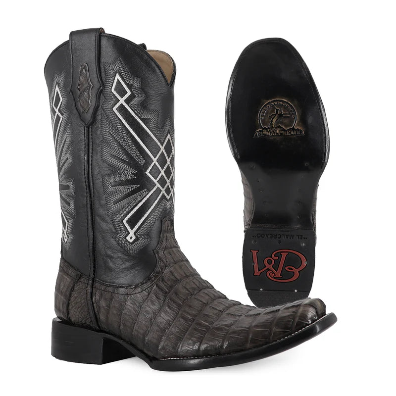 Bota Vaquera Dubai Cocodrilo Cola Gris