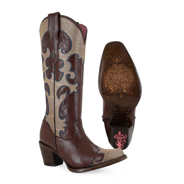 Bota vaquera para dama de piel modelo Vittoria