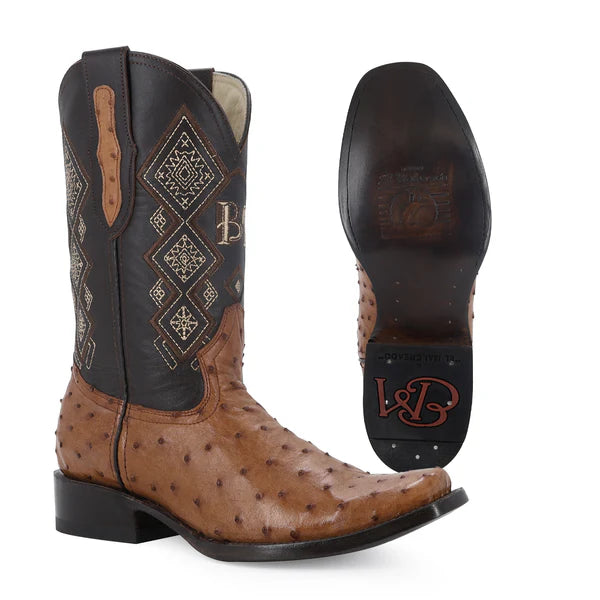 Bota Vaquera Dubai Avestruz Coñac