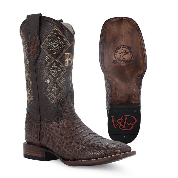 Bota Vaquera Bulldog Cocodrilo Lomo Cafe