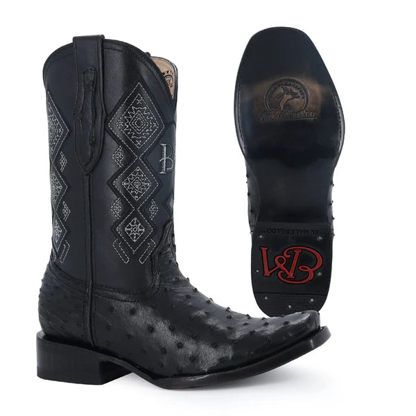 Bota Vaquera Dubai Avestruz Negro
