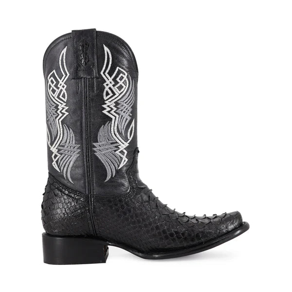 Bota Vaquera Dubai Pitón Negro