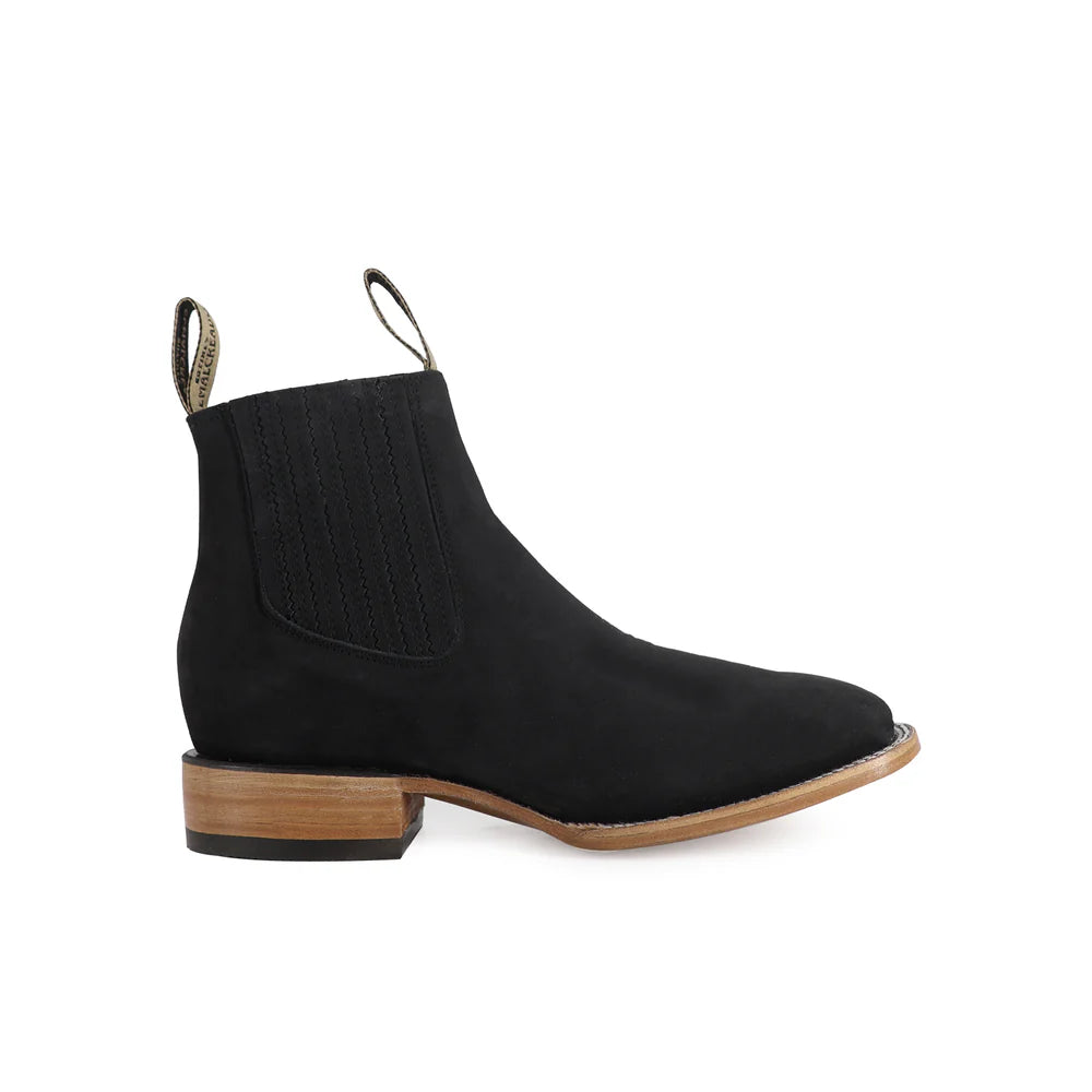 Botín Bulldog Nobuck Negro