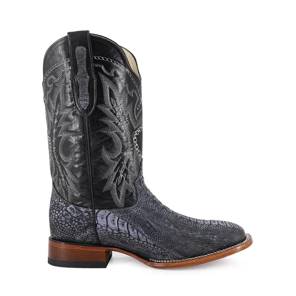 Bota Vaquera Bulldog Pata de Avestruz Azul Rustico