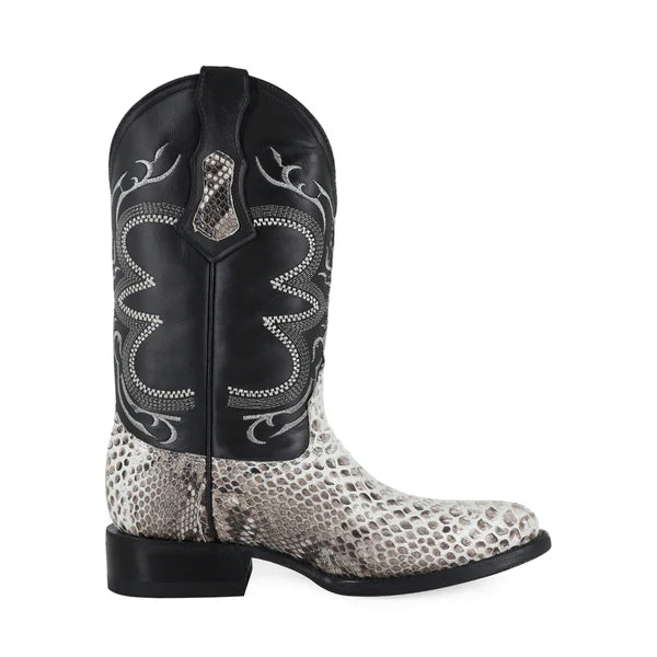 Bota Vaquera Oval Pitón Natural