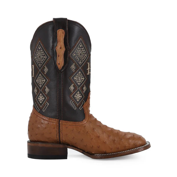 Bota Vaquera Bulldog Avestruz Coñac