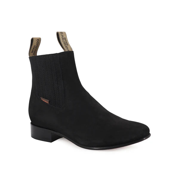 Botín Charro Negro Nobuck