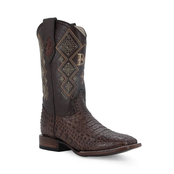 Bota Vaquera Bulldog Cocodrilo Lomo Cafe