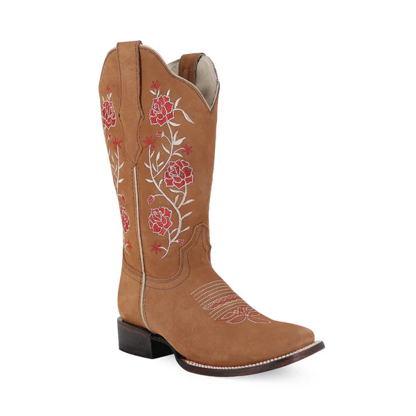 Bota vaquera para dama de piel modelo Rosalia