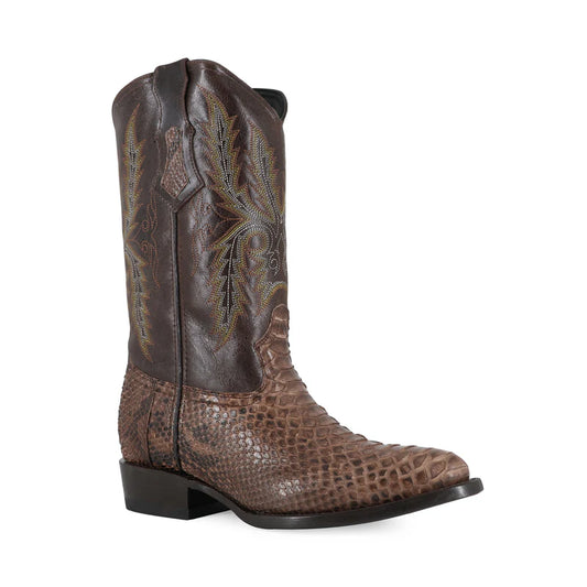 Bota Vaquera Oval Pitón Cafe