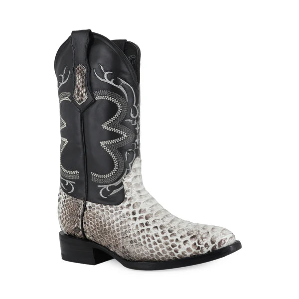 Bota Vaquera Oval Pitón Natural