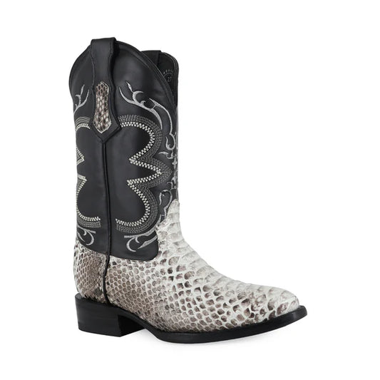 Bota Vaquera Oval Pitón Natural
