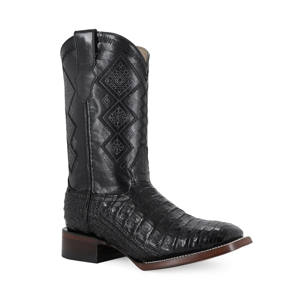 Bota Vaquera Bulldog Cocodrilo Panza Negro