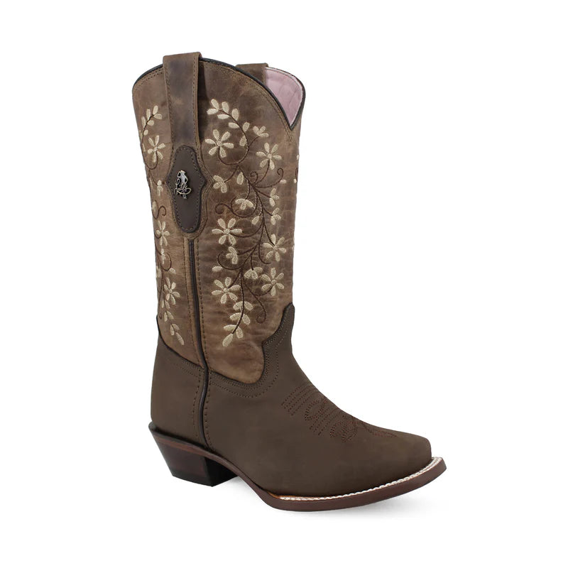 Bota vaquera para dama de piel modelo Risueña