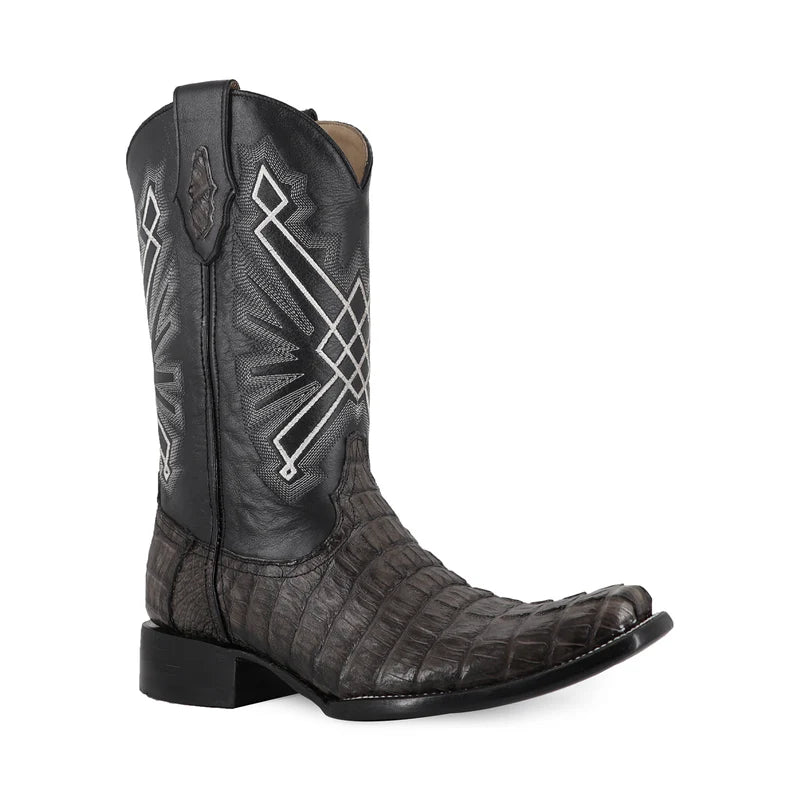 Bota Vaquera Dubai Cocodrilo Cola Gris