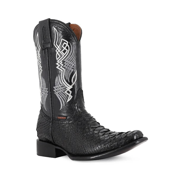 Bota Vaquera Dubai Pitón Negro