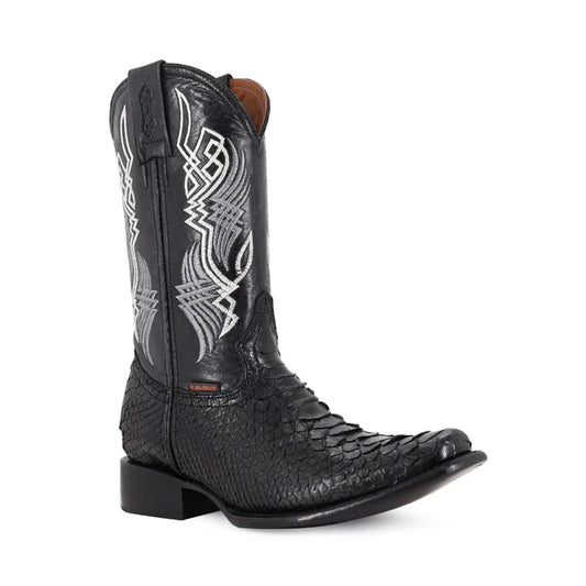 Bota Vaquera Dubai Pitón Negro