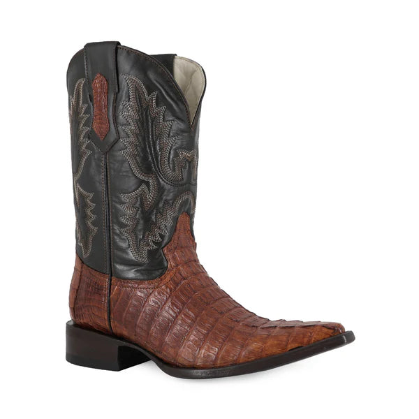 Bota Vaquera Chihuahua Cocodrilo Cola Coñac