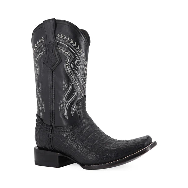 Bota Vaquera Dubai Cocodrilo Lomo Negro