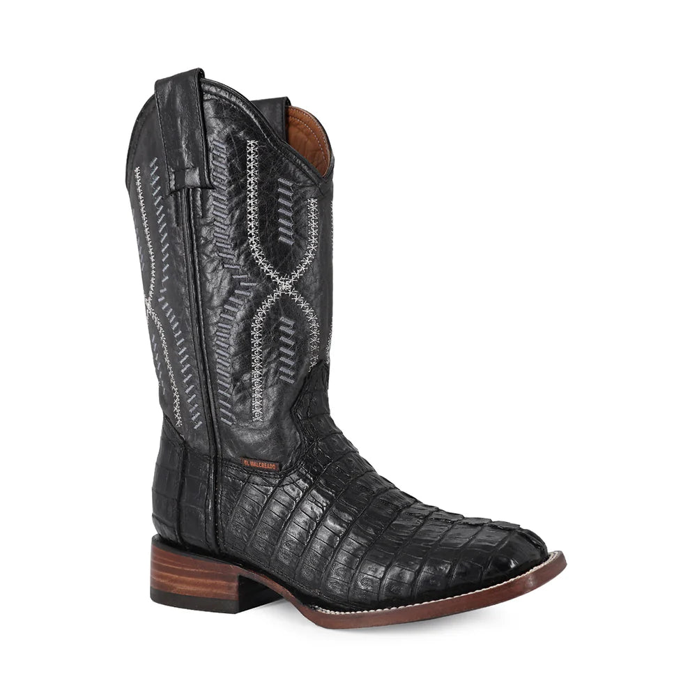 Bota Vaquera Bulldog Cocodrilo Cola Negro